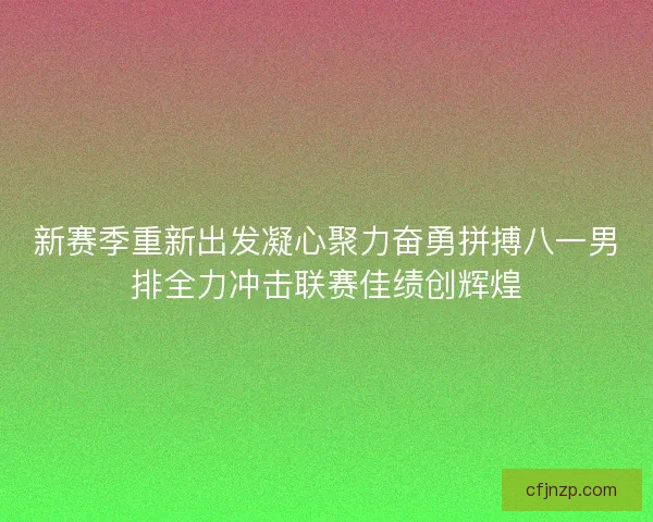 新赛季重新出发凝心聚力奋勇拼搏八一男排全力冲击联赛佳绩创辉煌