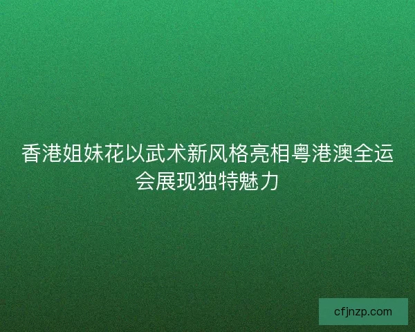香港姐妹花以武术新风格亮相粤港澳全运会展现独特魅力