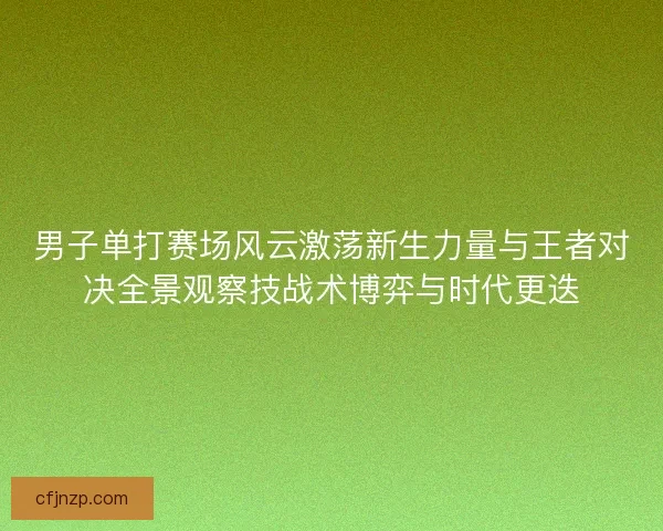 男子单打赛场风云激荡新生力量与王者对决全景观察技战术博弈与时代更迭